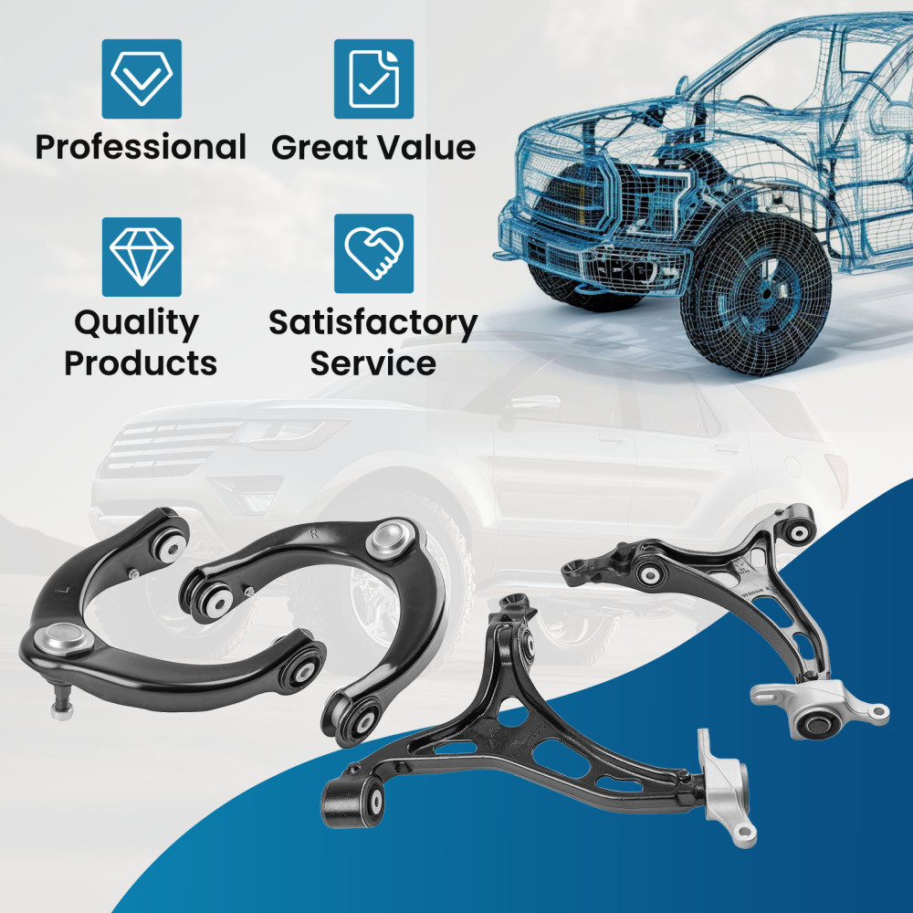 Front Control Arms compatible for Dodge Durango compatible for Jeep Grand Cherokee 2011-2015 Upper + Lower