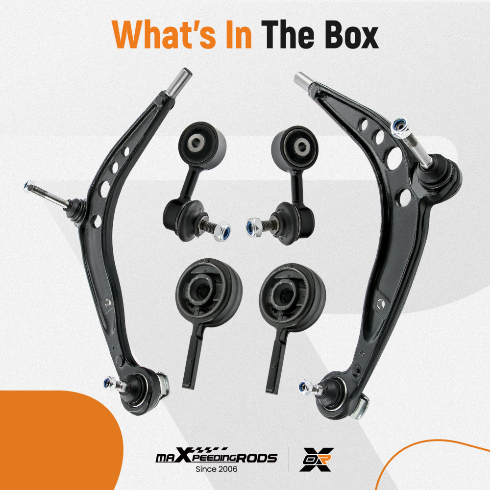 6PCS Front Suspension Track Wishbone Control Arm Kit compatible for BMW E36 320 i 1990-1999
