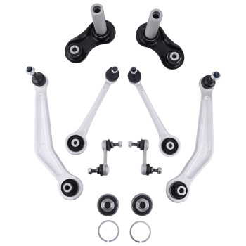 Compatible for BMW E39 Front Wishbone Control Arm Kit + 2 Tie Rods + 2 Stabilizers suspension arms