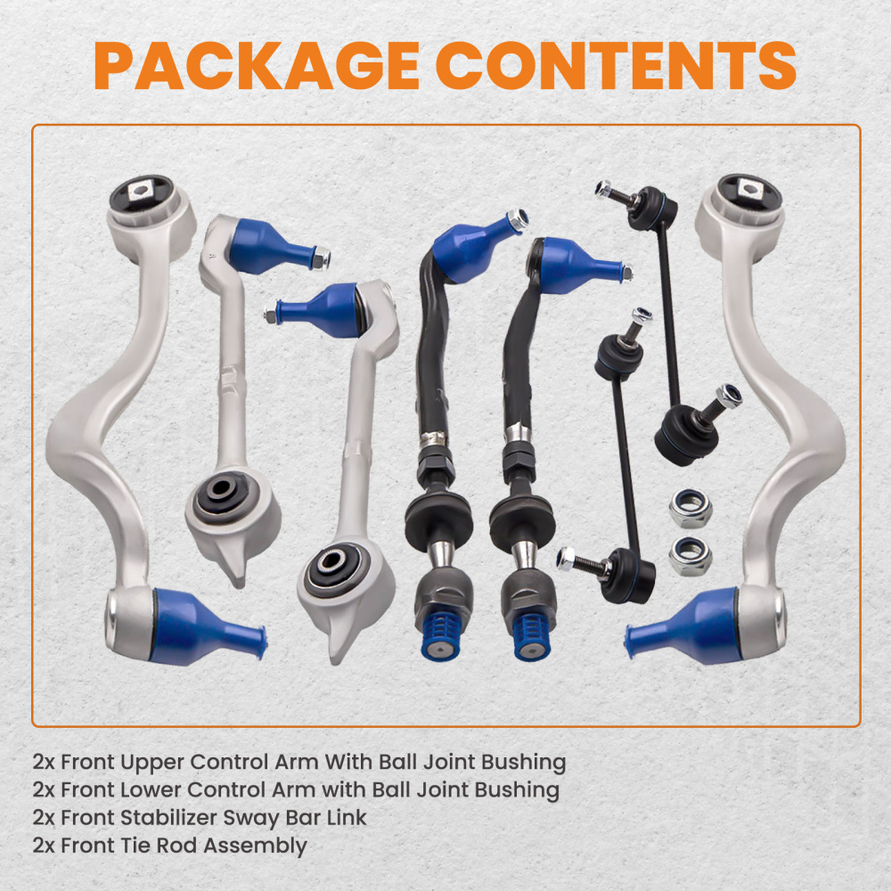 Compatible for BMW E39 Saloon Touring Front Axle 32111091768 31121092023 Control Arm Set suspension arms