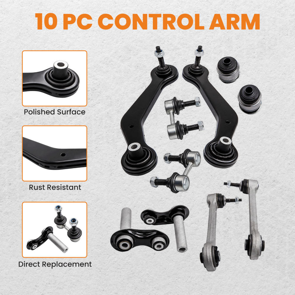 10pcs Rear LandR Control Arm Ball Joint Sway Bar Link Kit compatible for BMW E53 X5 2000-2006 suspension arms