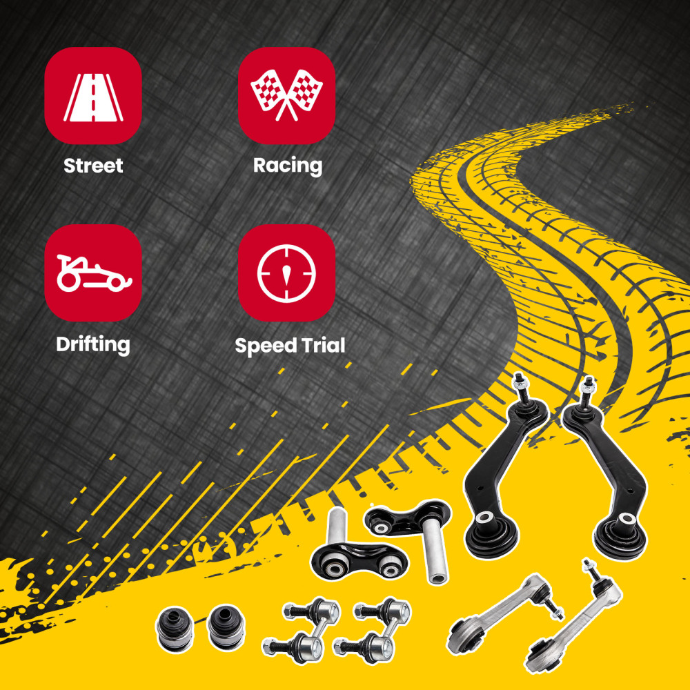 10pcs Rear LandR Control Arm Ball Joint Sway Bar Link Kit compatible for BMW E53 X5 2000-2006 suspension arms