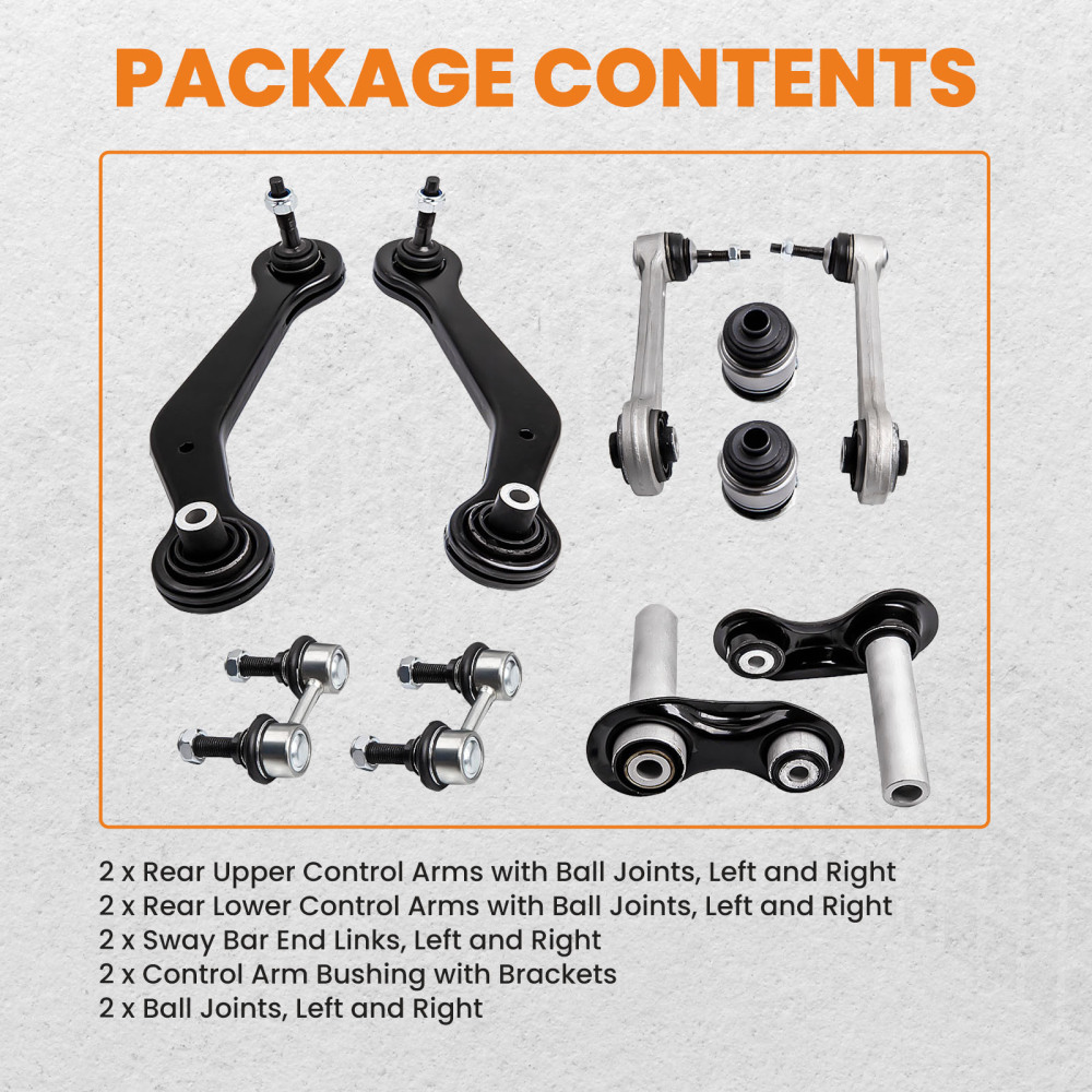 10pcs Rear LandR Control Arm Ball Joint Sway Bar Link Kit compatible for BMW E53 X5 2000-2006 suspension arms