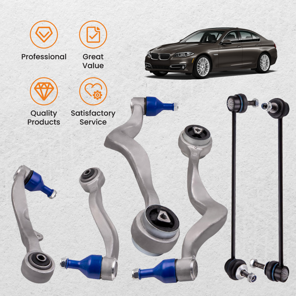 6x Suspension Front Lower Control Arms compatible for BMW 525i 528i 530i 535i 545i 550i M5