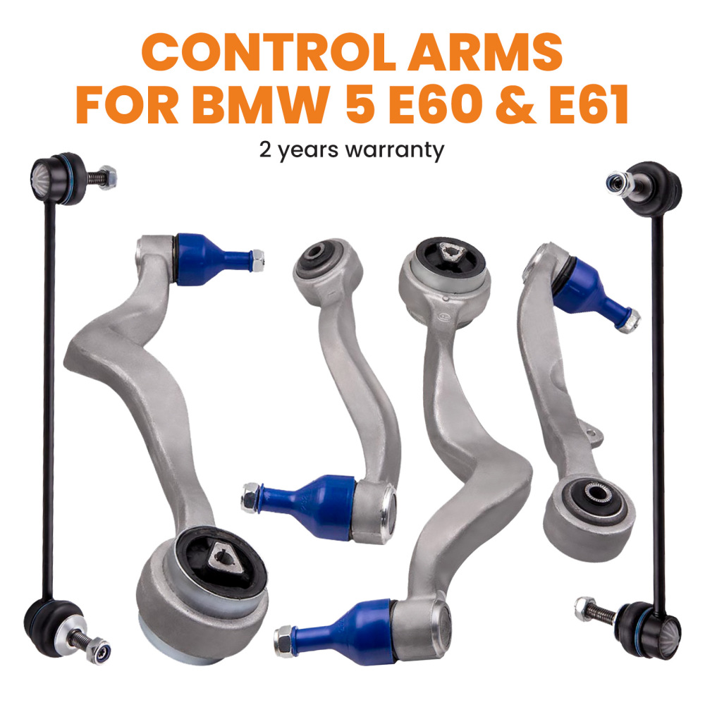 Bras de suspension inférieurs avant 6 pièces compatible pour BMW série 5 E60 E61 2WD