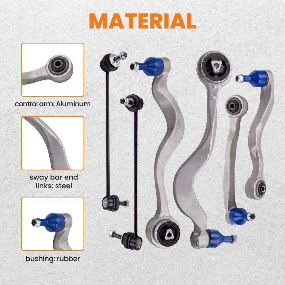 Bras de suspension inférieurs avant 6 pièces compatible pour BMW série 5 E60 E61 2WD