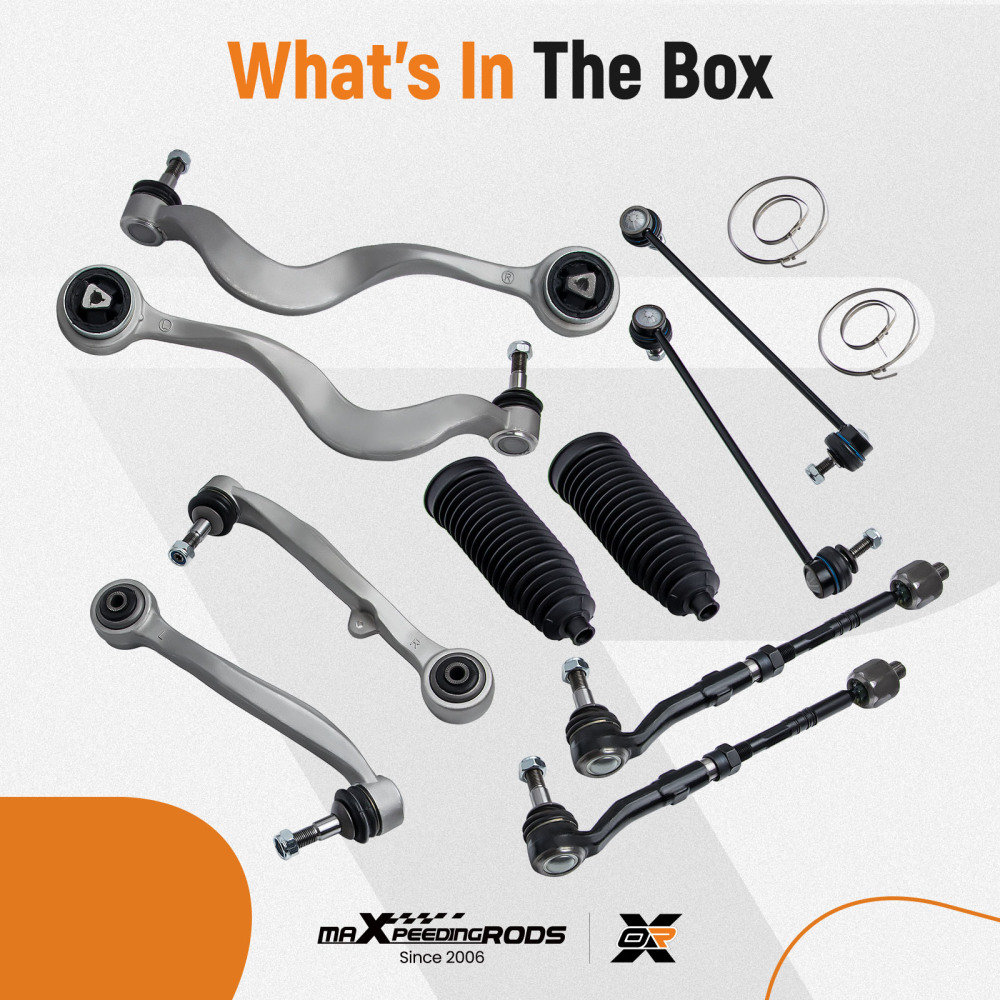 12pcs Front Suspension Control Arms Kits compatible for BMW E60 E61 31126760182 31126760181