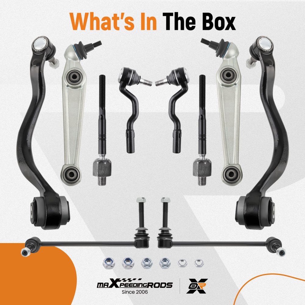 8x Front Bottom Suspension Wishbone Track Control Arms compatible for BMW X5 X6 E70 E71 E72