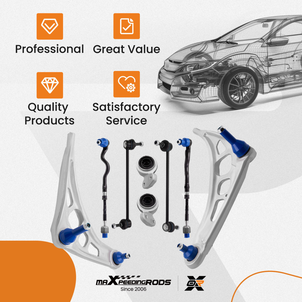 Wishbone Suspension Control Arm Kit compatible for BMW E46 3 Series Z4 E85 Front Lower suspension arms