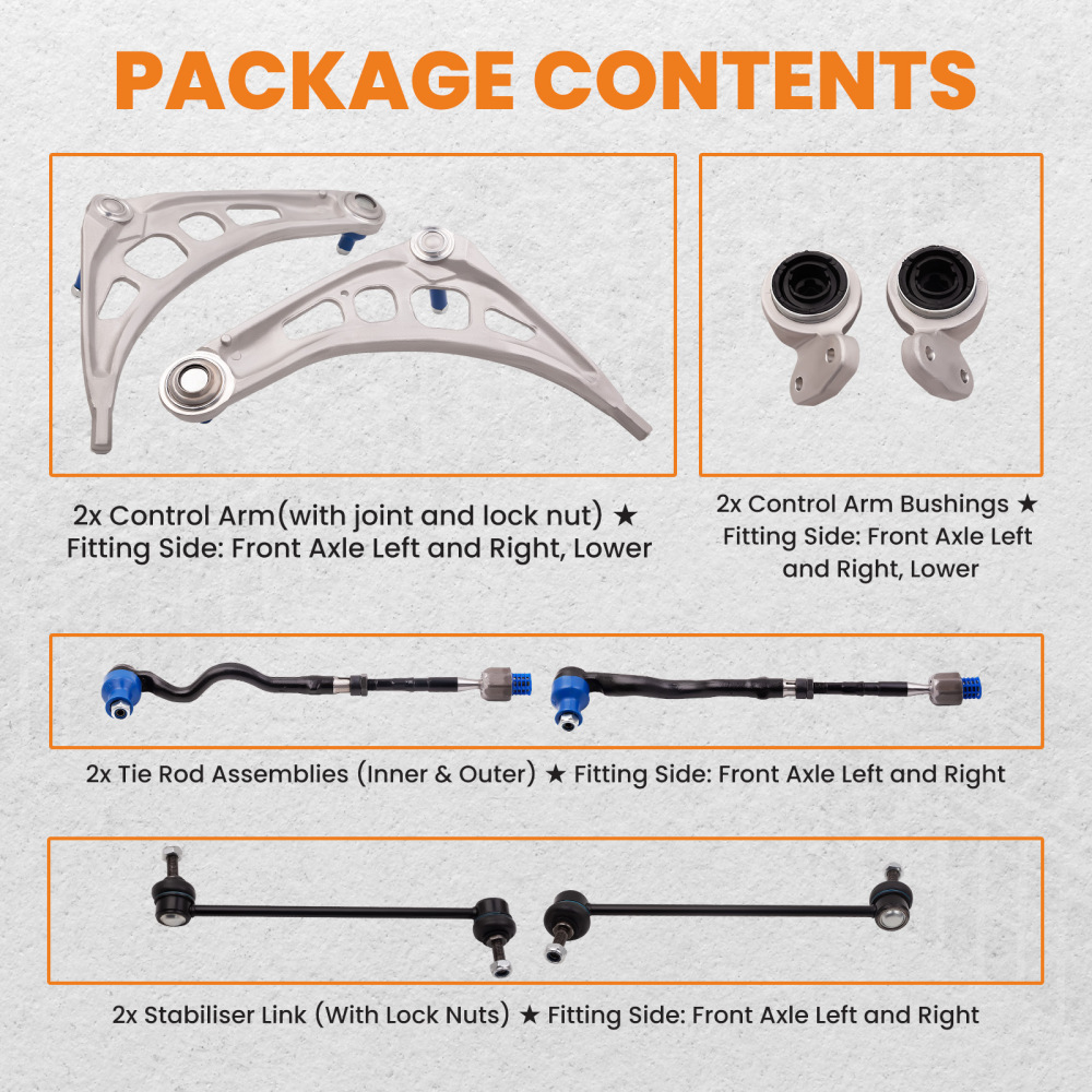 Wishbone Suspension Control Arm Kit compatible for BMW E46 3 Series Z4 E85 Front Lower suspension arms