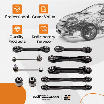 10X KIT DE BRAS DE CONTRÔLE ARRIÈRE compatible pour BMW SÉRIE 1 E81 E87 SÉRIE 3 E90 E91 E92