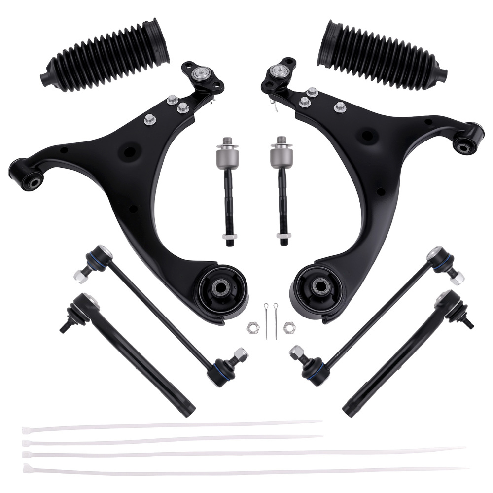 12Pc Front Lower Control Arm Tie rod Sway Bar for 2007-2012 compatible for Hyundai Elantra 2.0L