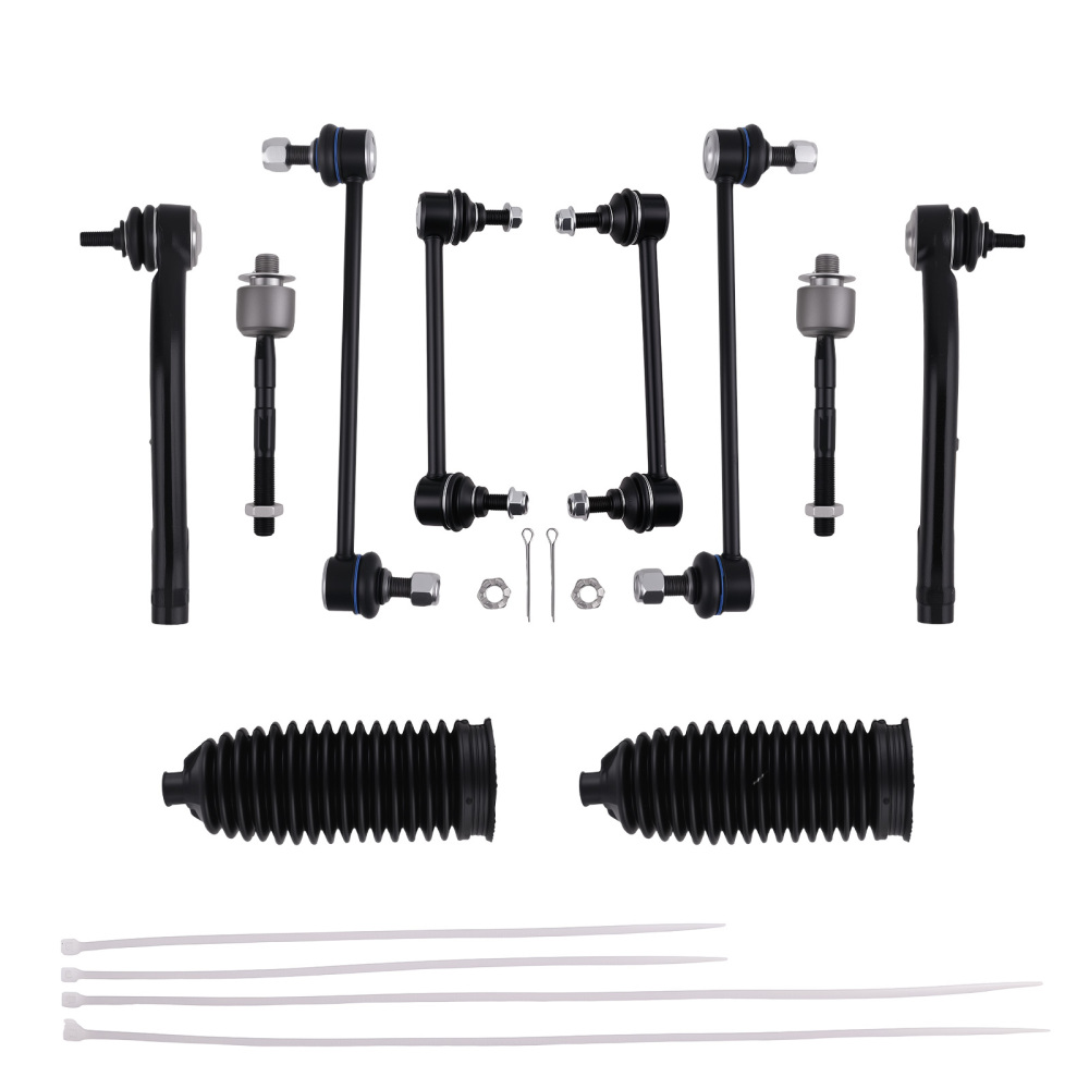 14Pc Front Lower Control Arm Tie rod Sway Bar for 2007-2012 compatible for Hyundai Elantra 2.0L