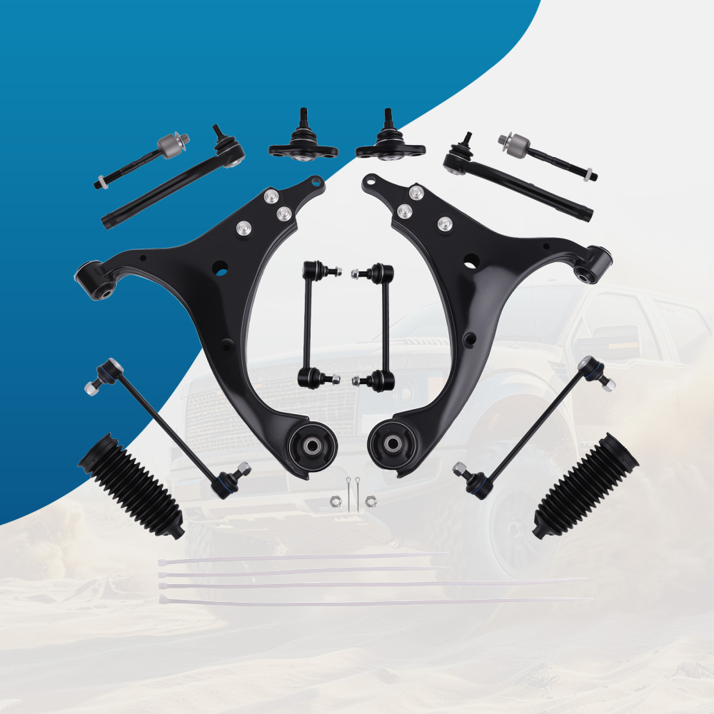 14Pc Front Lower Control Arm Tie rod Sway Bar for 2007-2012 compatible for Hyundai Elantra 2.0L