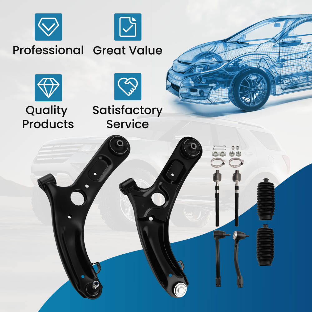 Front Lower Control Arm Tie Rod End For 11-17 compatible for Hyundai Elantra 2012-2017 Veloster