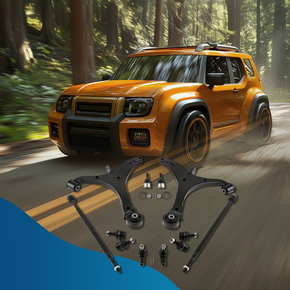 10x Front Lower Control Arms Sway Bars Tie Rods Kit for 2003-2011 compatible for Honda Element