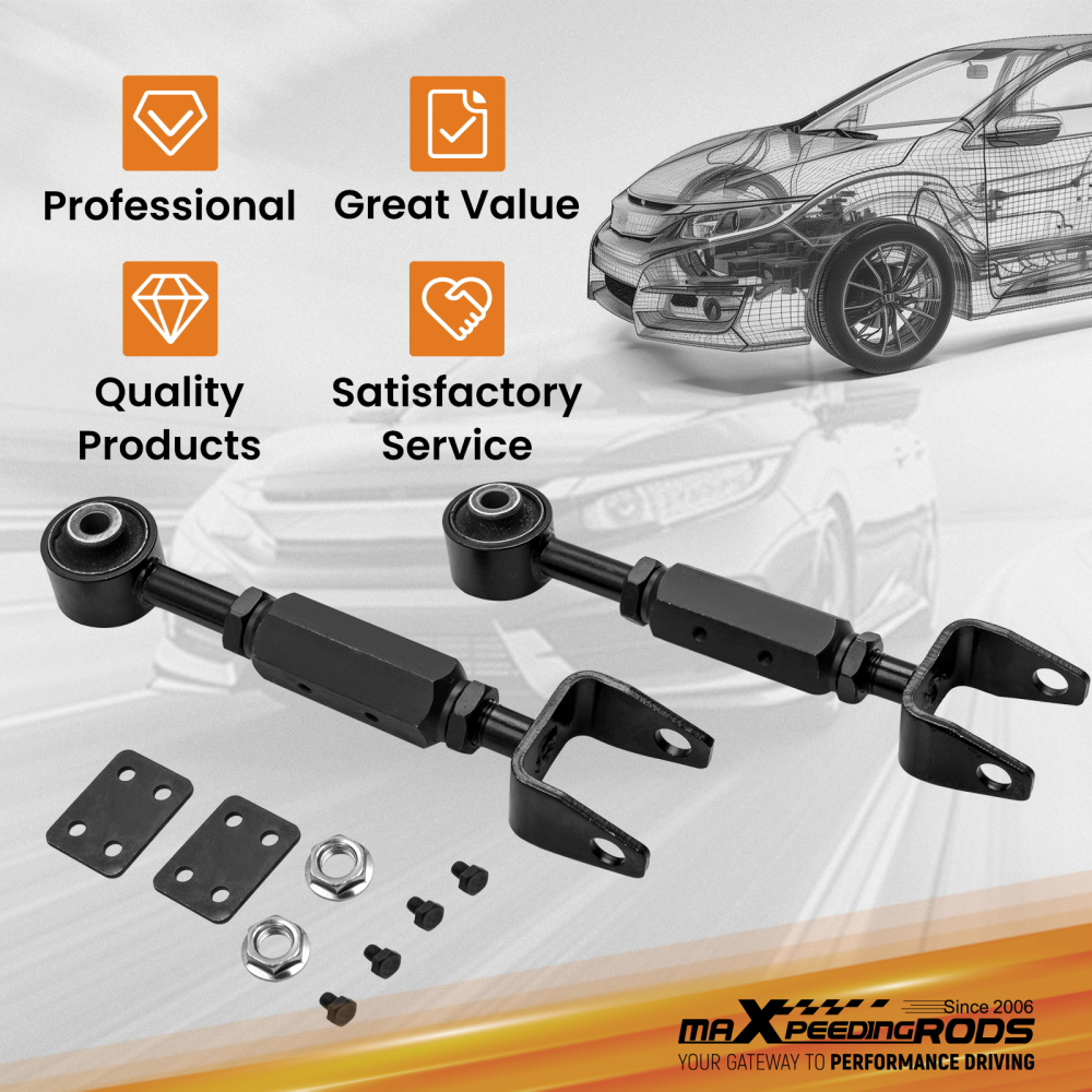 2 Pcs Adjustable Rear Upper Control Arms Assembly compatible for Honda CR-V 2002-2006 suspension arms