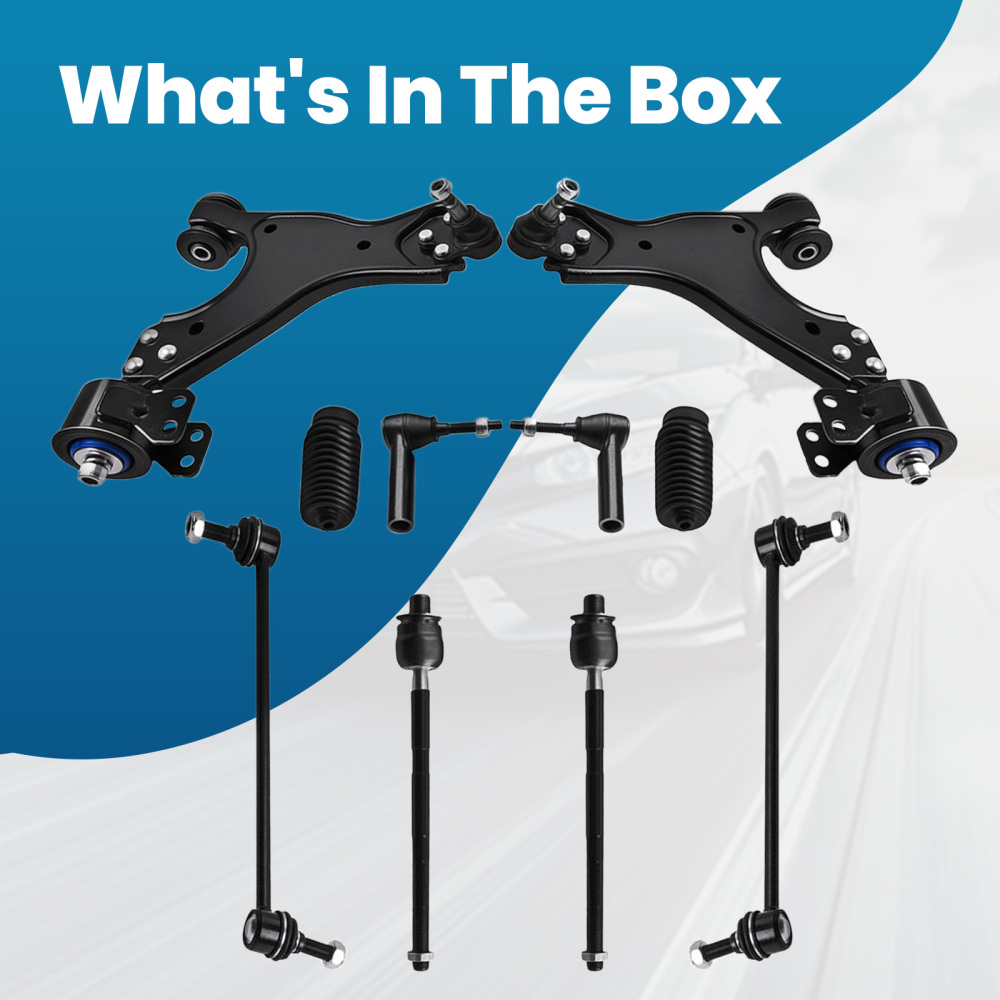 12pcs Front Suspension Kit Control Arms Ball Joints Tie Rod Ends for 07-15 compatible for GMC