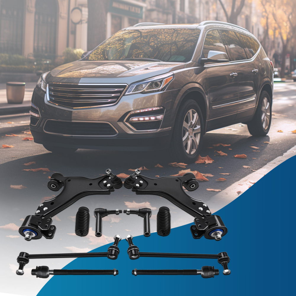 12pcs Front Suspension Kit Control Arms Ball Joints Tie Rod Ends for 07-15 compatible for GMC