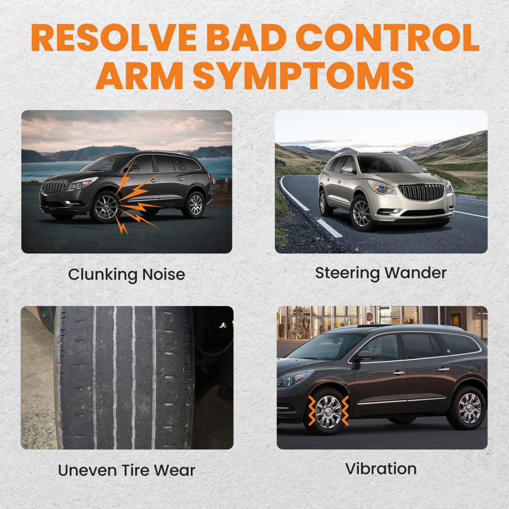 8x Front Lower Control Arms w/Ball Joints LHRH compatible for Buick Enclave 3.6L 08 - 15