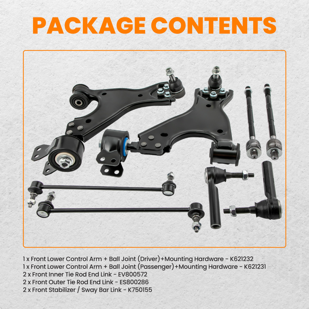 8x Front Lower Control Arms w/Ball Joints LHRH compatible for Buick Enclave 3.6L 08 - 15