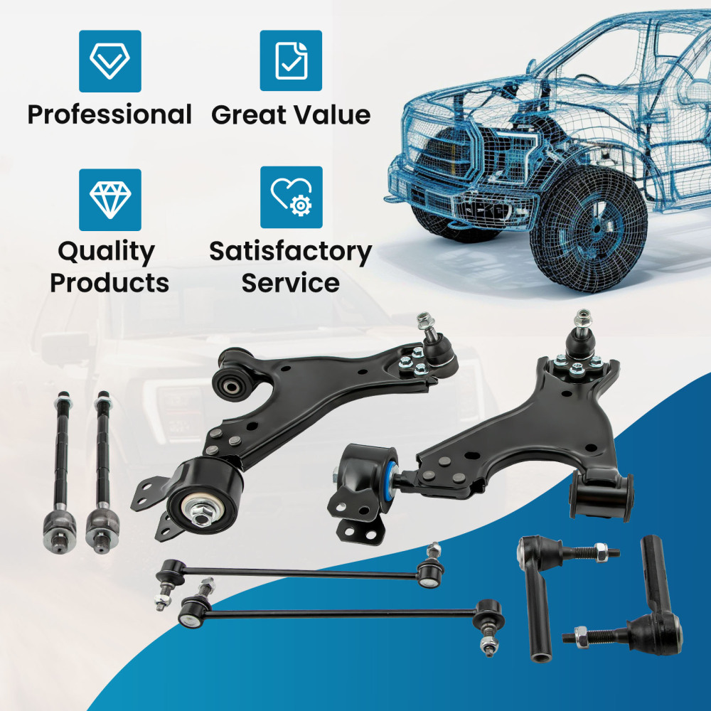 8x Front Lower Control Arms w/Ball Joints LHRH compatible for Buick Enclave 3.6L 08 - 15