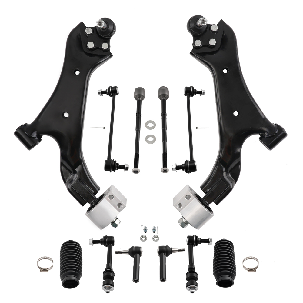12x Front Lower Control Arms Sway Bar Tie Rods compatible for Chevy Equinox 2010 2011-2017
