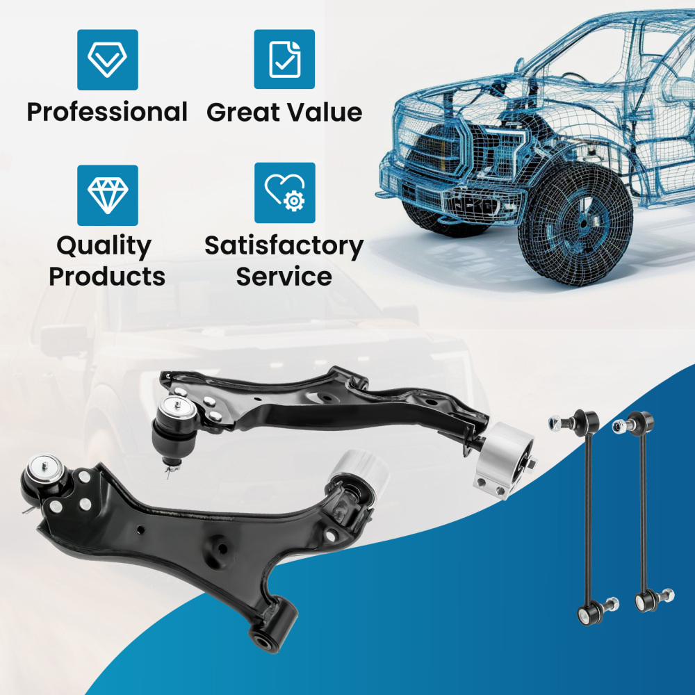 4 PCS Kit LR Lower Control Arm compatible for Chevrolet Equinox compatible for FWD 15-17 524-158