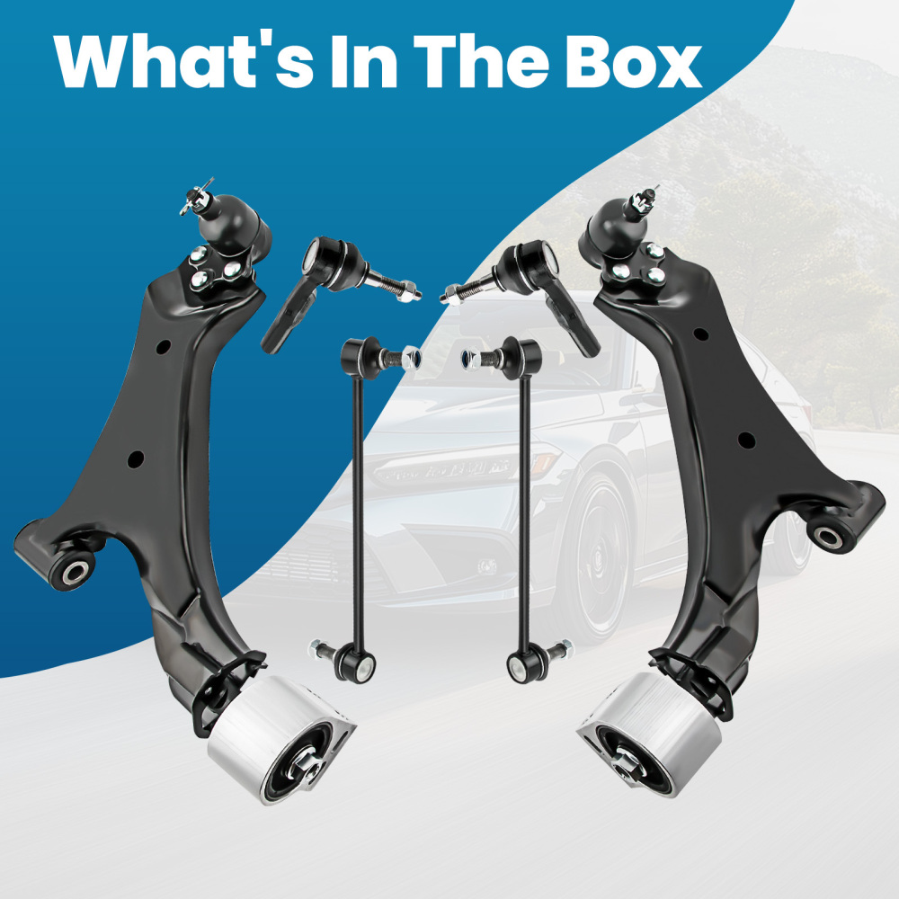 6 PCS Kit LR Lower Control Arm compatible for Chevrolet Equinox compatible for FWD 15-17 524-158