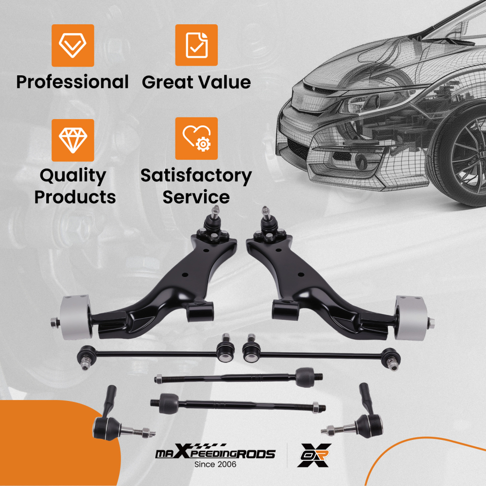 8pcs Front Lower Control Arms w/Ball Joints compatible for Chevrolet Equinox 2010-2017
