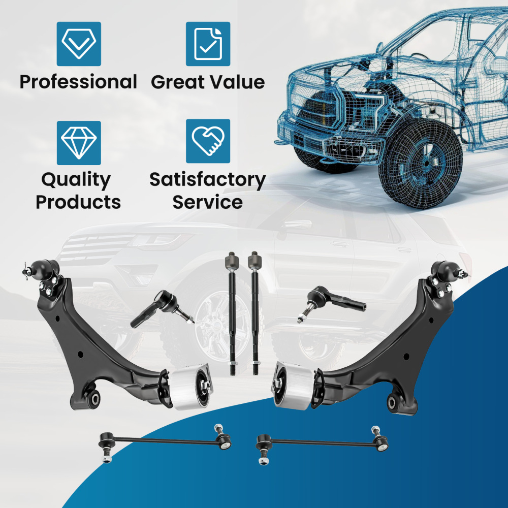 8pcs Suspension Kit Lower Control Arms w/Ball Joints compatible for Chevrolet Equinox 10-17