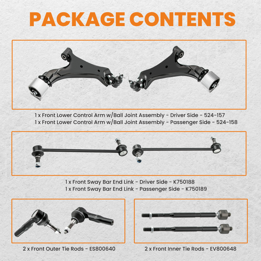 8pcs Suspension Kit Lower Control Arms w/Ball Joints compatible for Chevrolet Equinox 10-17