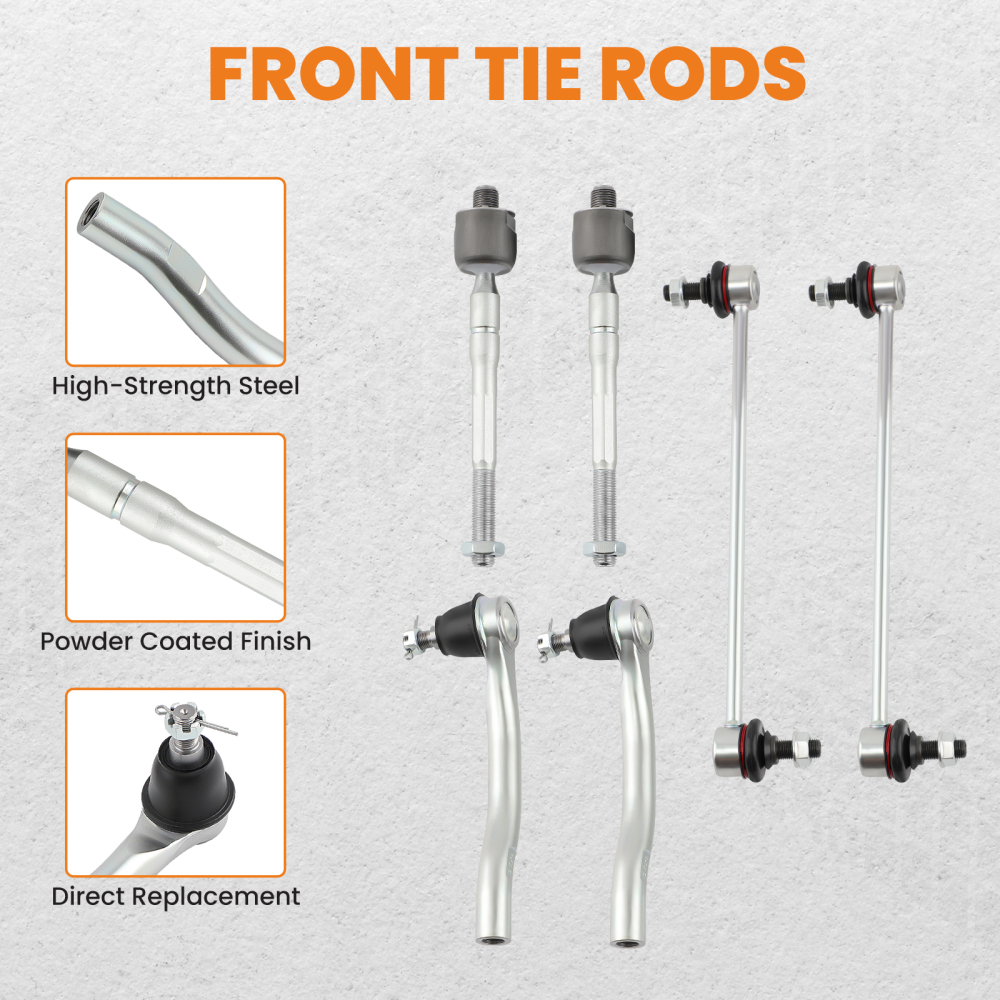 Front Inner Outer Tie Rod End Stabilizer Sway Bars compatible for Acura MDX 2007-2012 2013