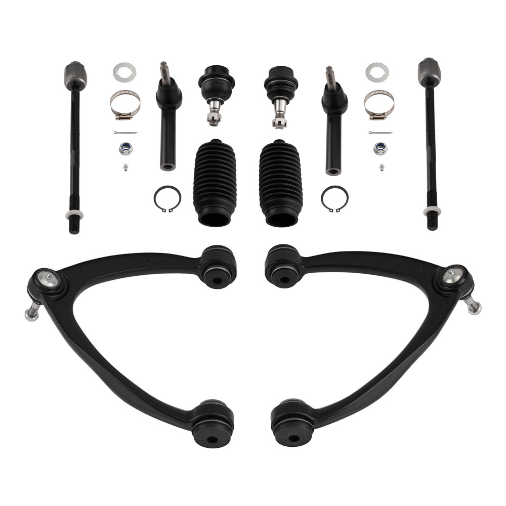 10x Front Upper Control Arms Tie Rod Kit for 2007-13 compatible for GMC Sierra Silverado 1500