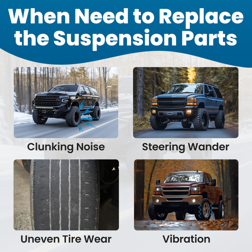 10x Front Upper Control Arms Tie Rod Kit for 2007-13 compatible for GMC Sierra Silverado 1500