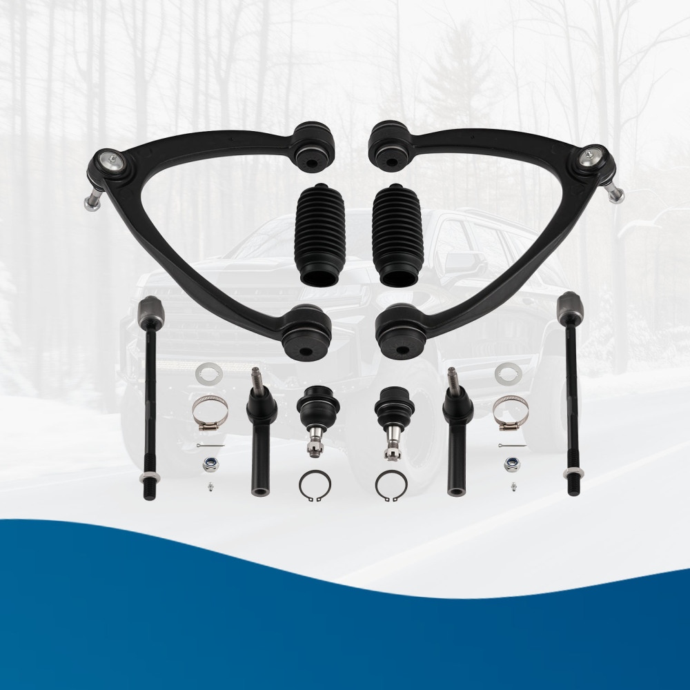 10x Front Upper Control Arms Tie Rod Kit for 2007-13 compatible for GMC Sierra Silverado 1500