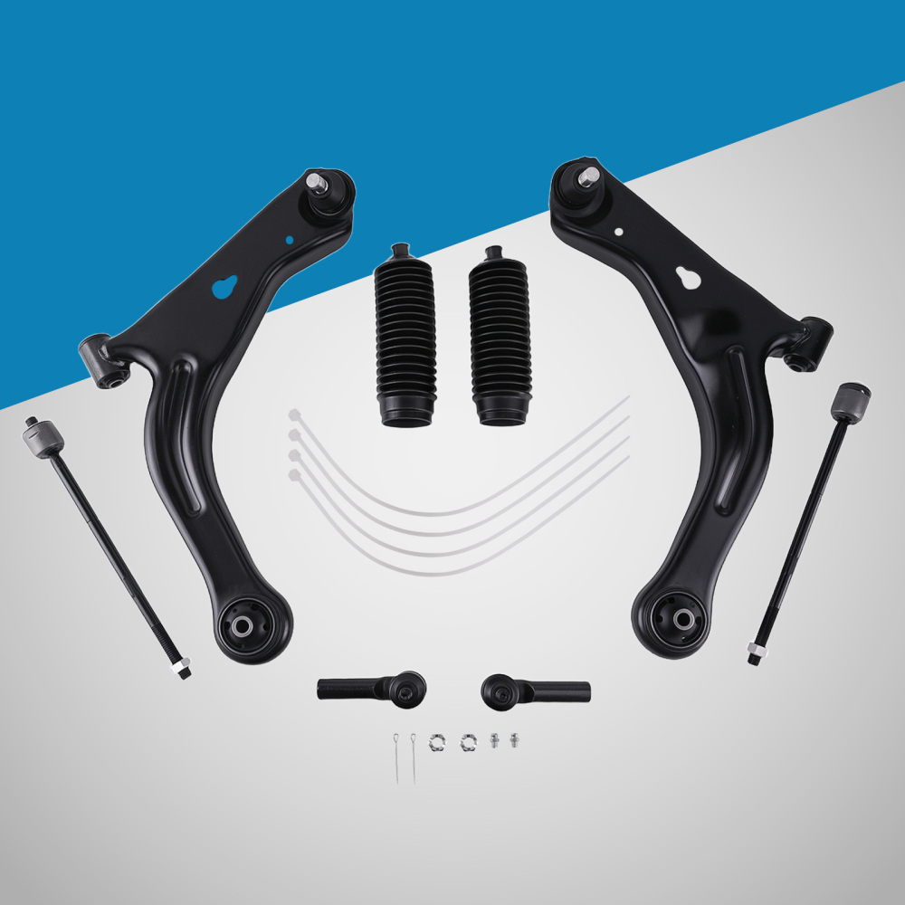 8x Front Lower Control Arms Tie Rods for 2010 2011 compatible for Mercury Mariner Mazda Tribute
