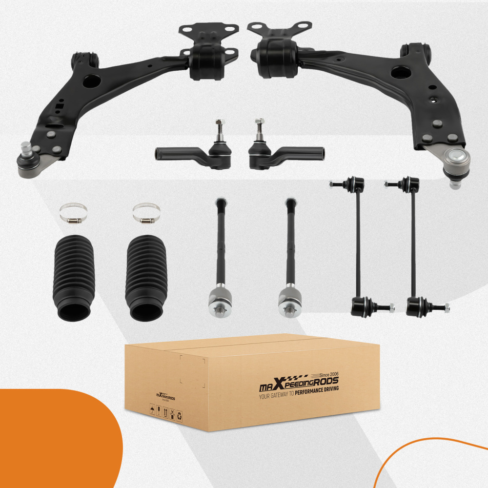 Front Lower Control Arm w/ Ball Joint Tierods Sway Bar compatible for Ford Escape 2013-2018