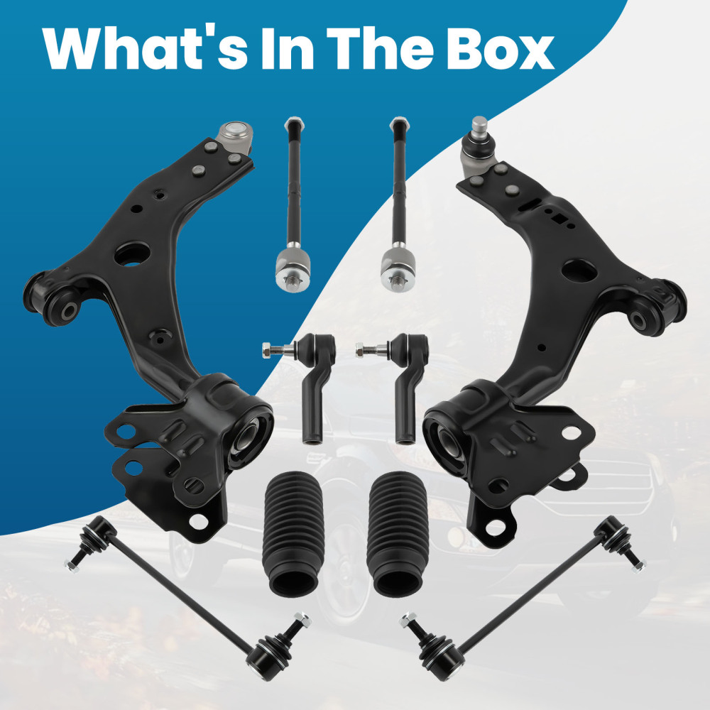 Front Lower Control Arm w/ Ball Joint Tierods Sway Bar compatible for Ford Escape 2013-2018