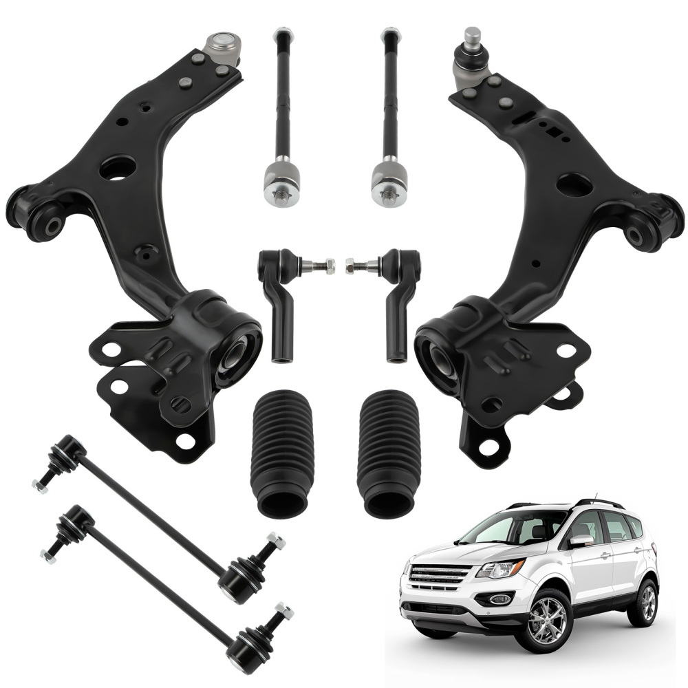 Front Lower Control Arm w/ Ball Joint Tierods Sway Bar compatible for Ford Escape 2013-2018