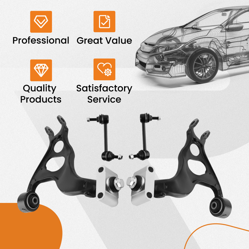 Rear Upper Control Arms Sway Bar Links Kit compatible for Ford Explorer Flex Taurus MKS MKT