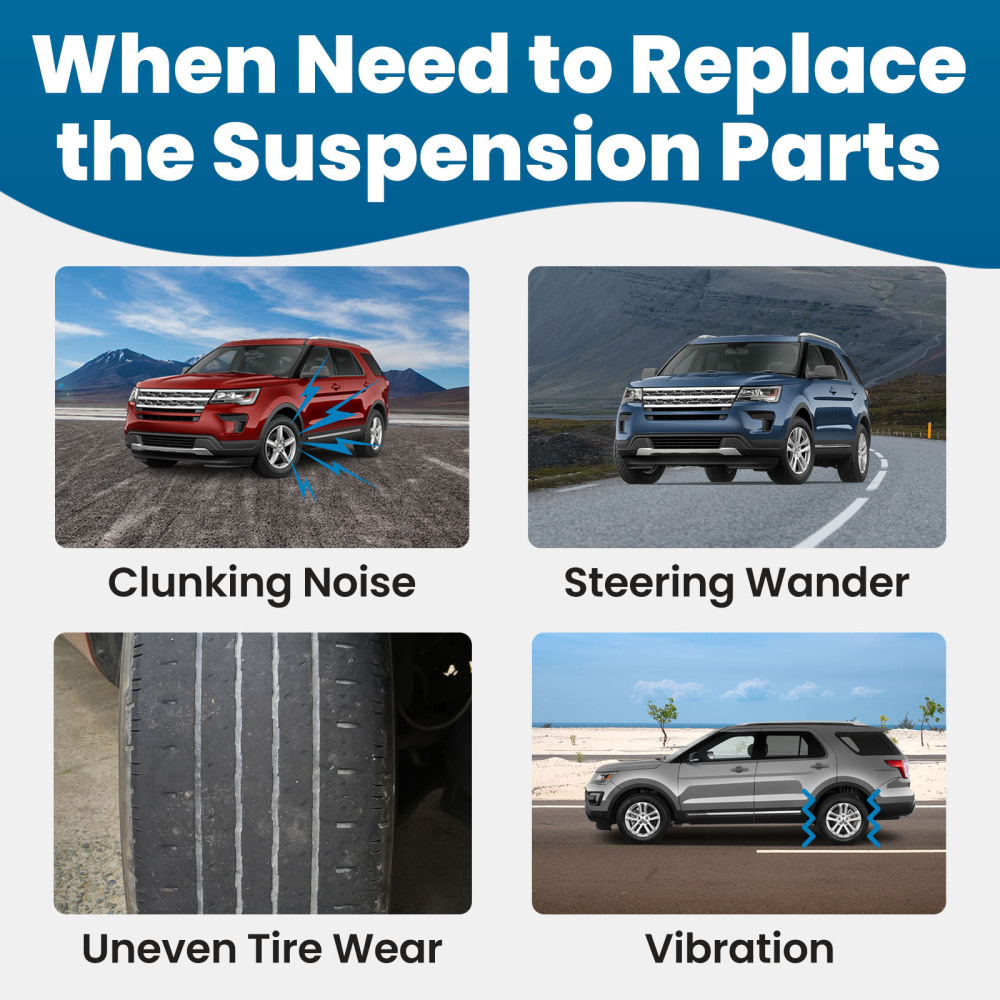 Rear Upper + Front Lower Control Arms Sway Bar Links for 2011-2019 compatible for Ford Explorer