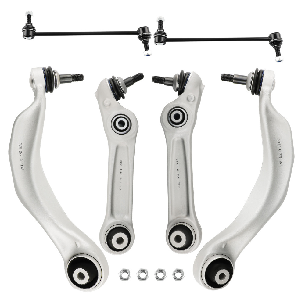 6PCS KIT DE BRAS DE CONTRÔLE INFÉRIEUR DE SUSPENSION AVANT compatible pour BMW 5/6-SERIES