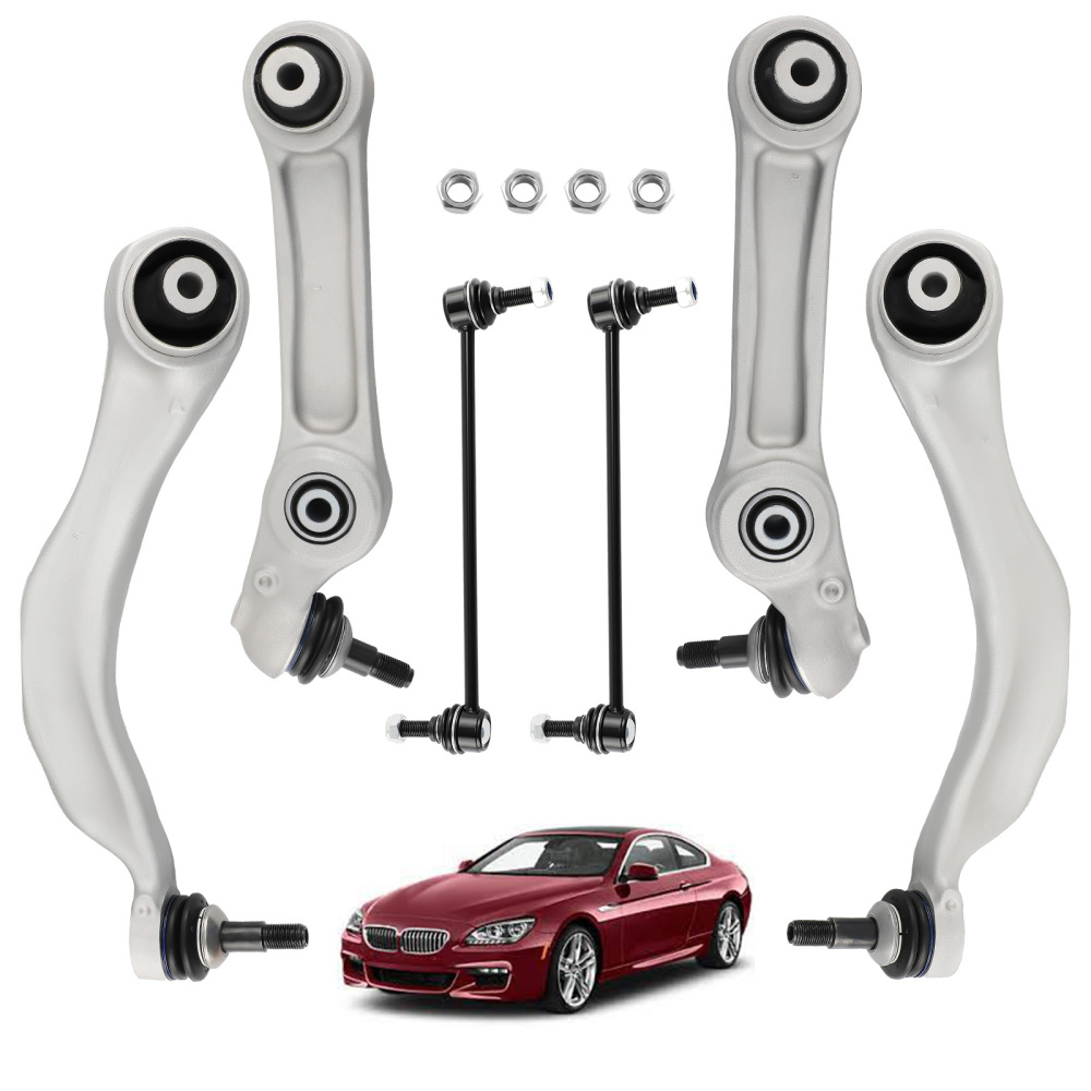 6PCS KIT DE BRAS DE CONTRÔLE INFÉRIEUR DE SUSPENSION AVANT compatible pour BMW 5/6-SERIES