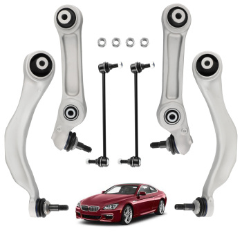 6PCS KIT DE BRAS DE CONTRÔLE INFÉRIEUR DE SUSPENSION AVANT compatible pour BMW 5/6-SERIES