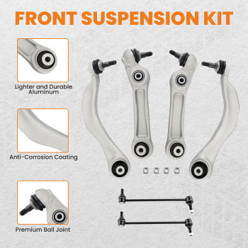 6PCS KIT DE BRAS DE CONTRÔLE INFÉRIEUR DE SUSPENSION AVANT compatible pour BMW 5/6-SERIES