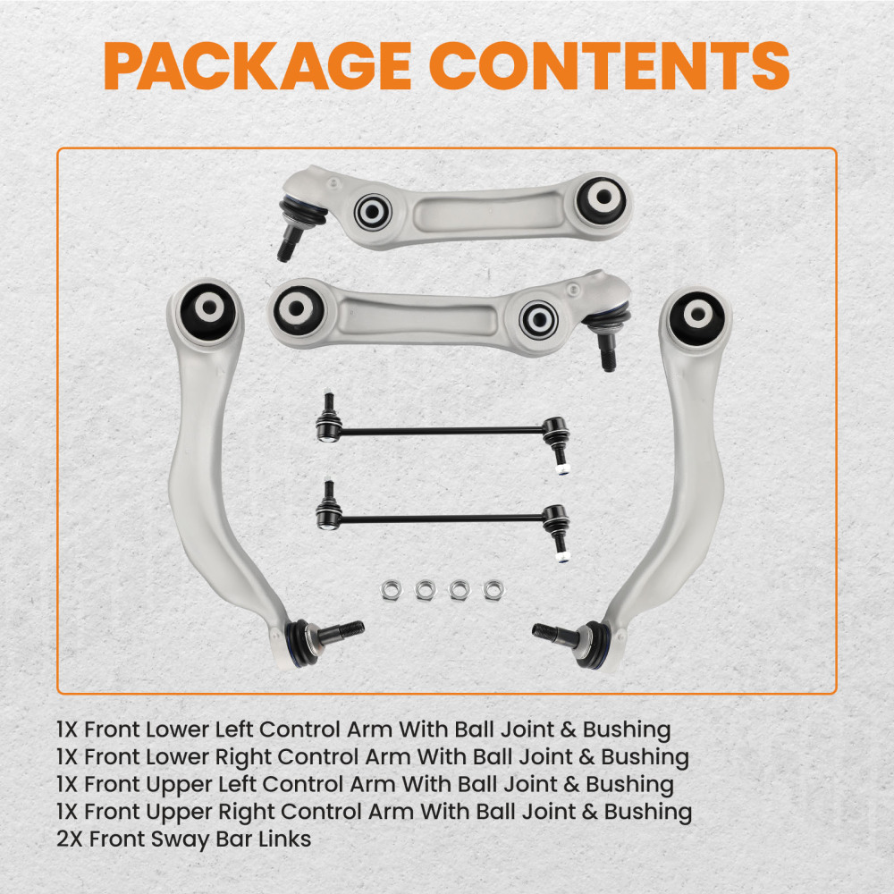 6PCS KIT DE BRAS DE CONTRÔLE INFÉRIEUR DE SUSPENSION AVANT compatible pour BMW 5/6-SERIES