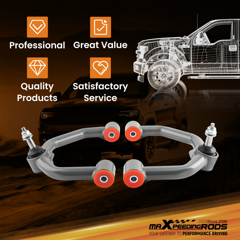 Suspension Front Upper Control Arms 2-4 Lift For 2004-2023 Ford F150 4X4 4WD