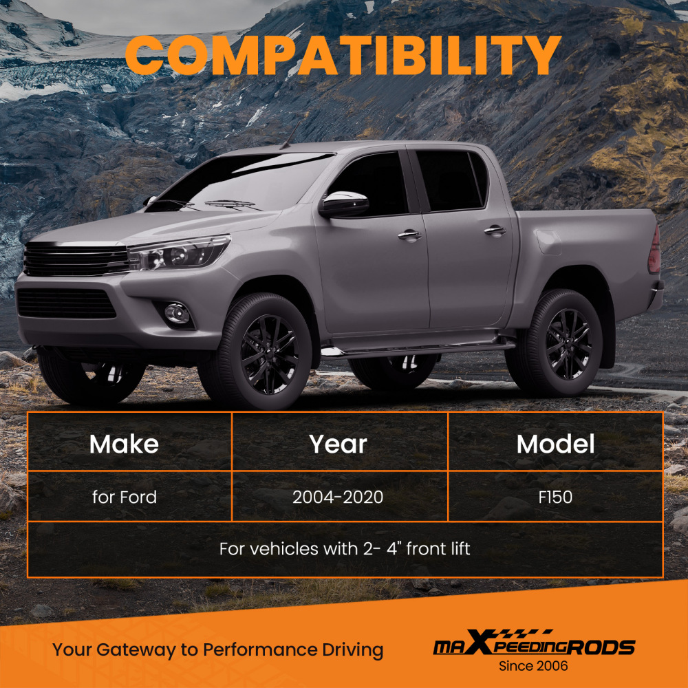 Suspension Front Upper Control Arms 2-4 Lift For 2004-2023 Ford F150 4X4 4WD