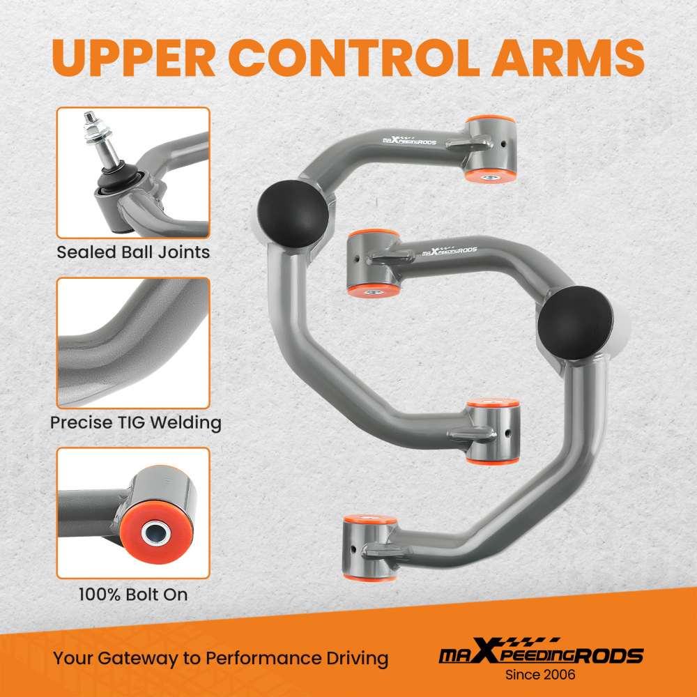 Suspension Front Upper Control Arms 2-4 Lift For 2004-2023 Ford F150 4X4 4WD